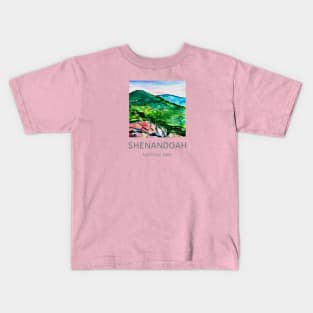 Shenandoah National Park Art Kids T-Shirt